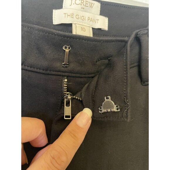 J. Crew The Gigi Pant Black Faux Leather Patches Skinny Pants Women's‎ Size 10 - Picture 10 of 10